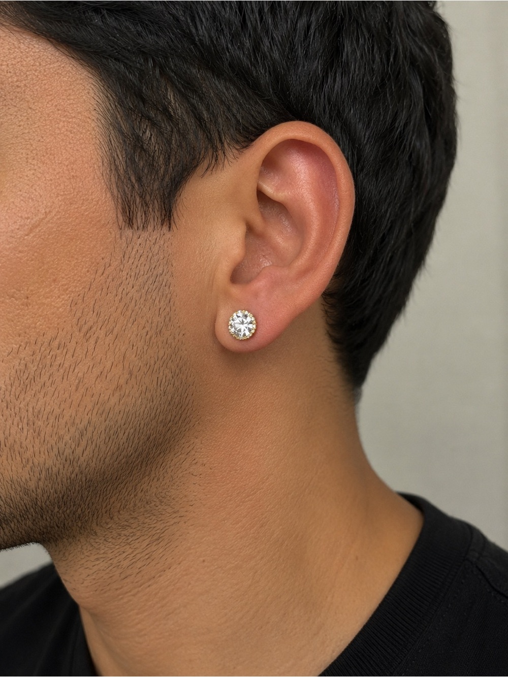 Gold laminated earrings for men high quality laminated 14K